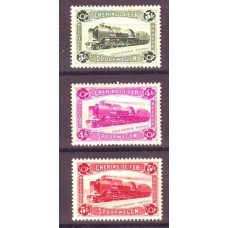 BELGICA 1934 Yv. COLIS POSTAUX 175/7 SERIE DE ESTAMPILLAS NUEVAS TRENES 80 EUROS